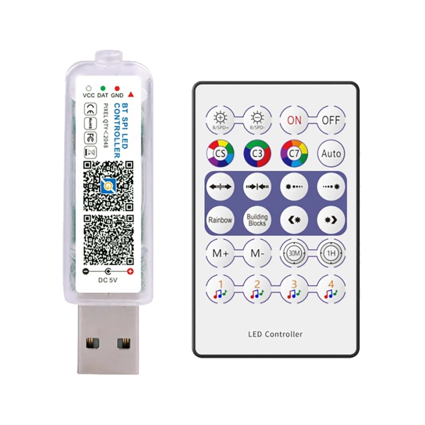 RGB LED-стрічка LED/10W/5V 10 m USB + пульт дистанційного керування