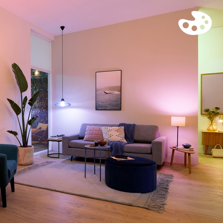LED RGB затемнювана лампа Philips SMART A60 E27/8,5W/230V 2200-6500K + пульт дистанційного керування