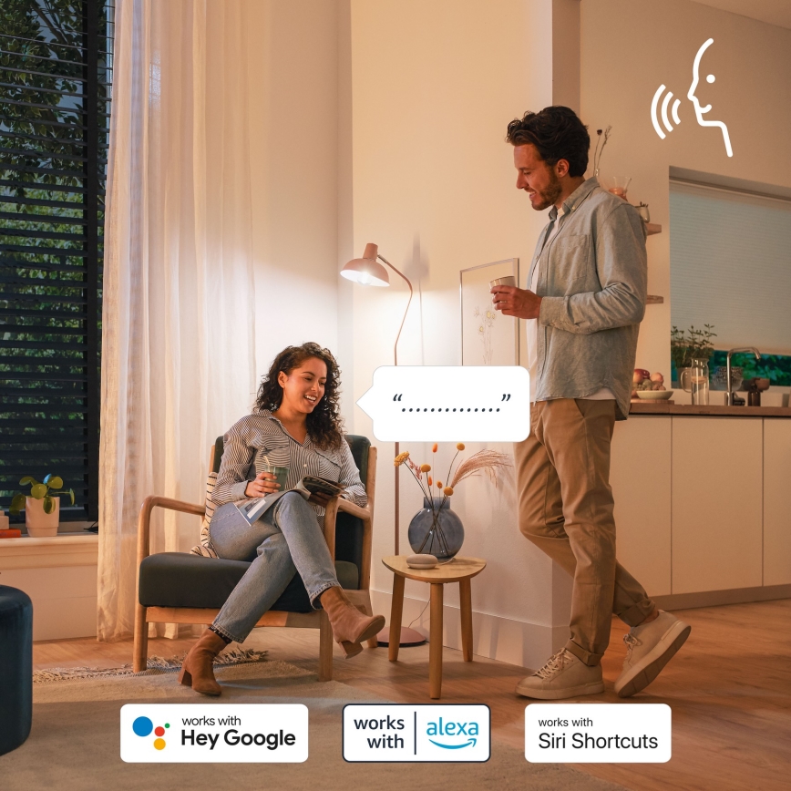 LED RGB затемнювана лампа Philips SMART A60 E27/8,5W/230V 2200-6500K + пульт дистанційного керування