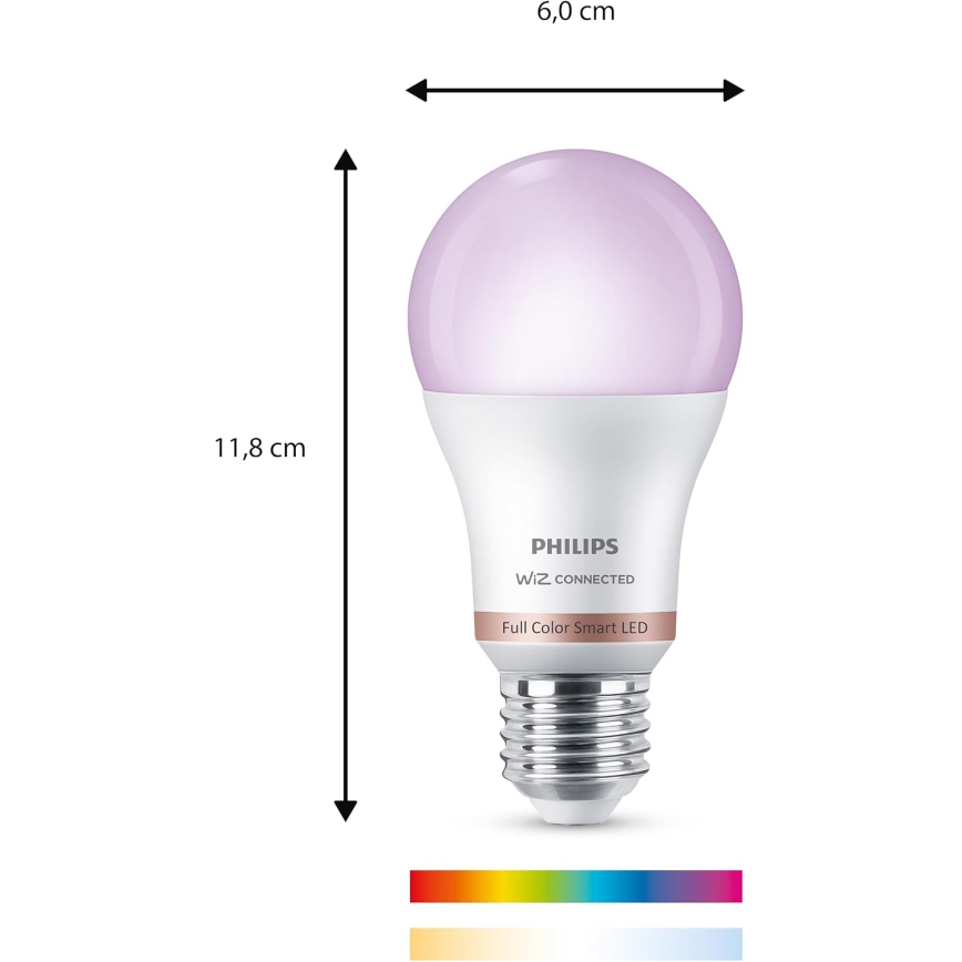 LED RGB затемнювана лампа Philips SMART A60 E27/8,5W/230V 2200-6500K + пульт дистанційного керування