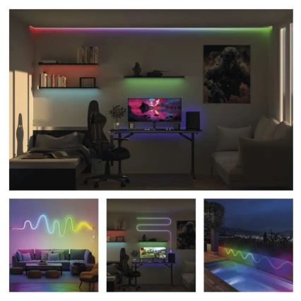 RGBIC Світлодіодна стрічка з регулюванням яскравості GoSmart LED/33W/230V 5 m Wi-Fi Tuya