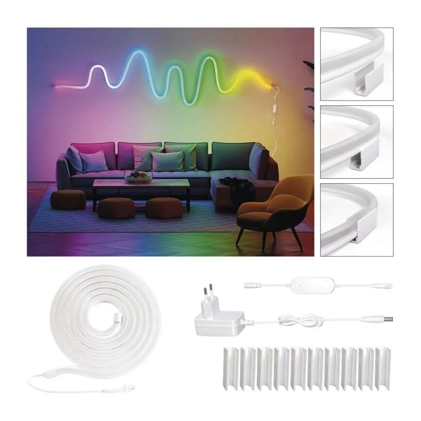 RGBIC Світлодіодна стрічка з регулюванням яскравості GoSmart LED/33W/230V 5 m Wi-Fi Tuya