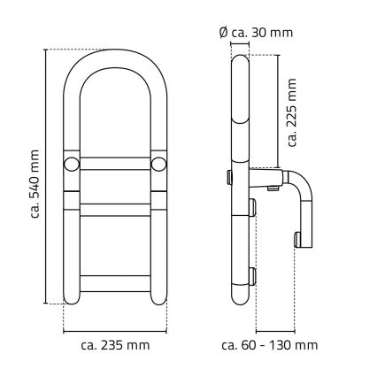 Ridder - Поручень для ванни 54x23,5 cm білий