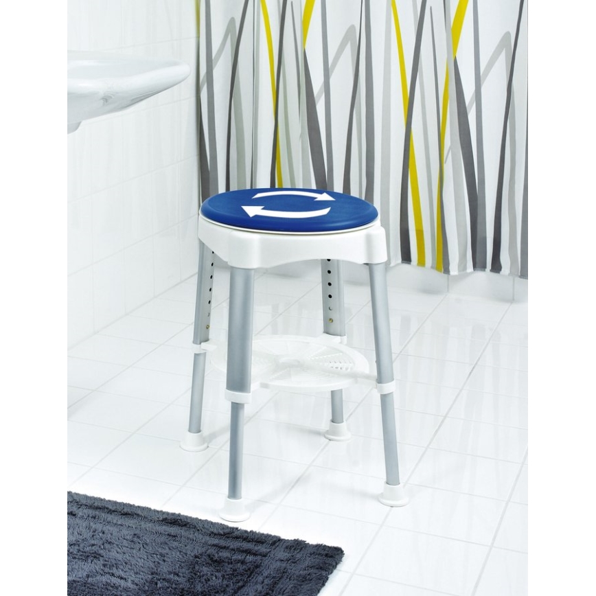 Ridder - Поворотный табурет 58x35,5 см синий/белый