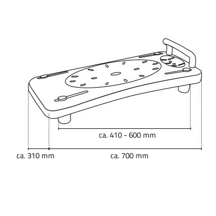 Ridder - Сиденье для ванны с поручнем, 31x70 см, белое