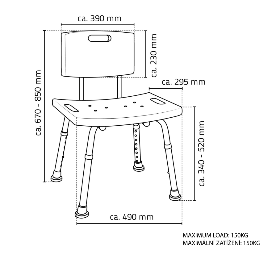 Ridder - Стілець зі спинкою 49x85 білий