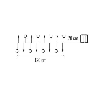 Різдвяна гірлянда 40xLED/3xAA 1,5 m тепла біла
