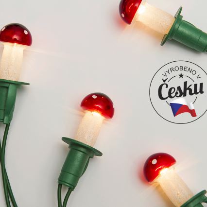 Різдвяна гірлянда 7,7 м TOADSTOOL 12xE10/230V червона Виготовлено в Європі