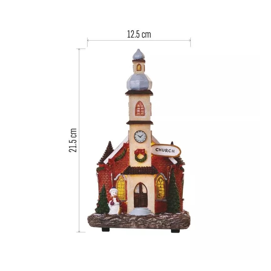 Різдвяна LED декорація LED/3xAA церква