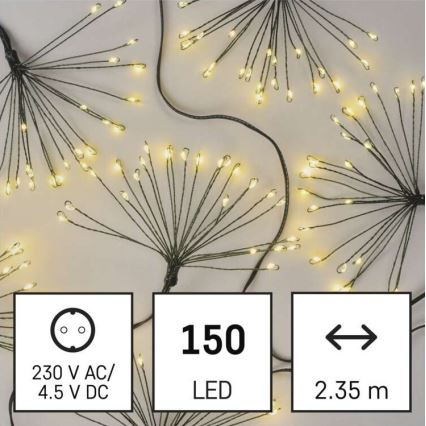 Різдвяна LED гірлянда 150xLED/5,35м теплий білий