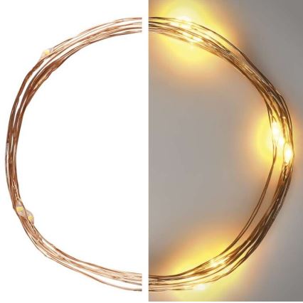 Різдвяна LED гірлянда 20xLED/2,4м тепле біле світло