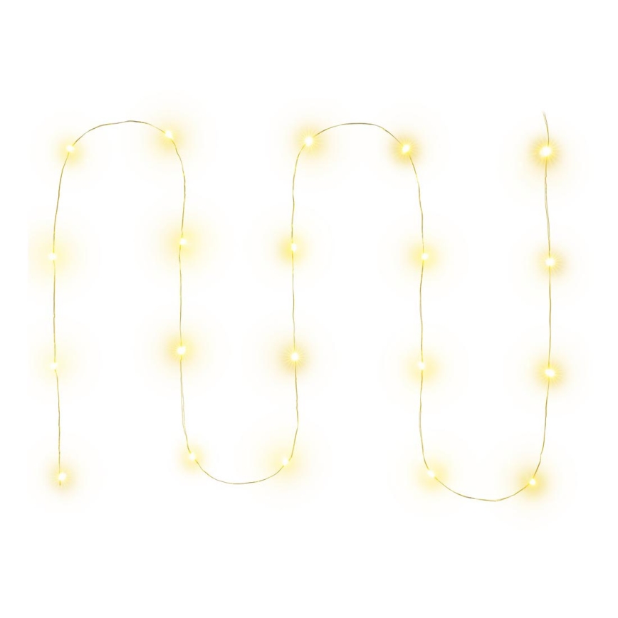 Різдвяна LED гірлянда 20xLED/2xAA 2,3м теплий білий