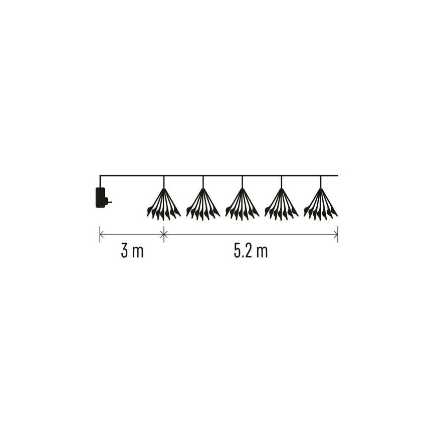 Різдвяна LED гірлянда 300xLED/8,2м холодне біле світло