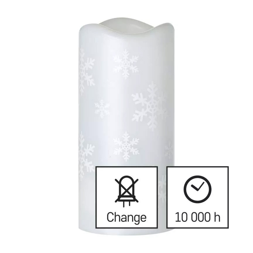 Різдвяна LED свічка LED/3xAAA сніжинки холодний білий