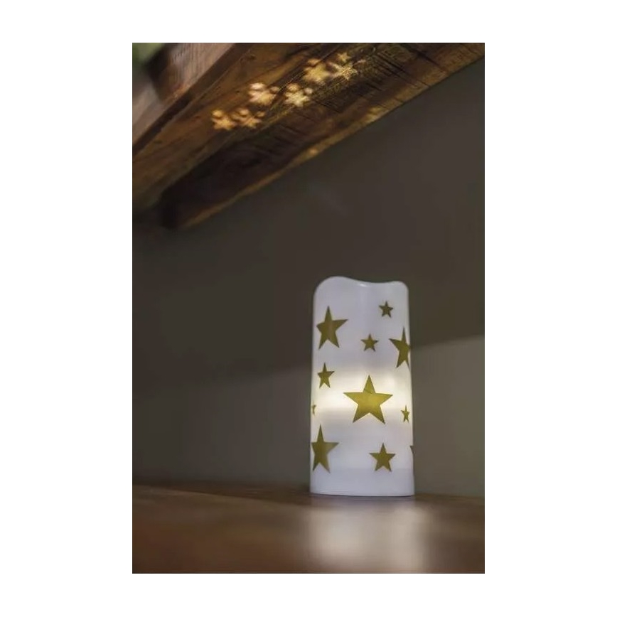 Різдвяна LED свічка LED/3xAAA зірки теплий білий