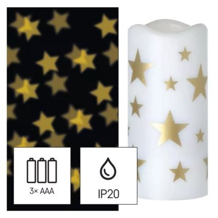 Різдвяна LED свічка LED/3xAAA зірки теплий білий