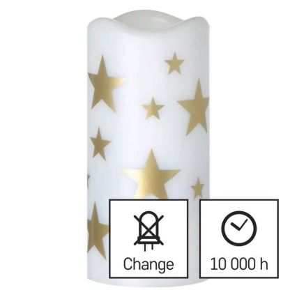 Різдвяна LED свічка LED/3xAAA зірки теплий білий