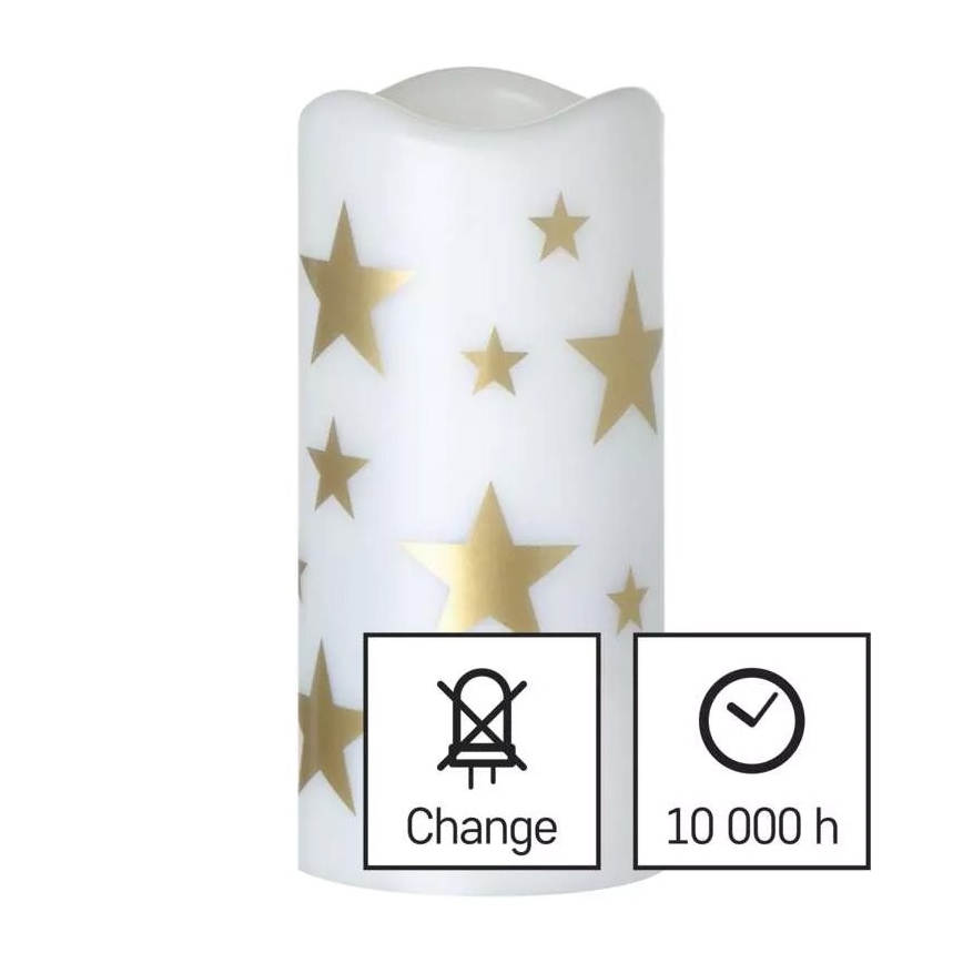 Різдвяна LED свічка LED/3xAAA зірки теплий білий