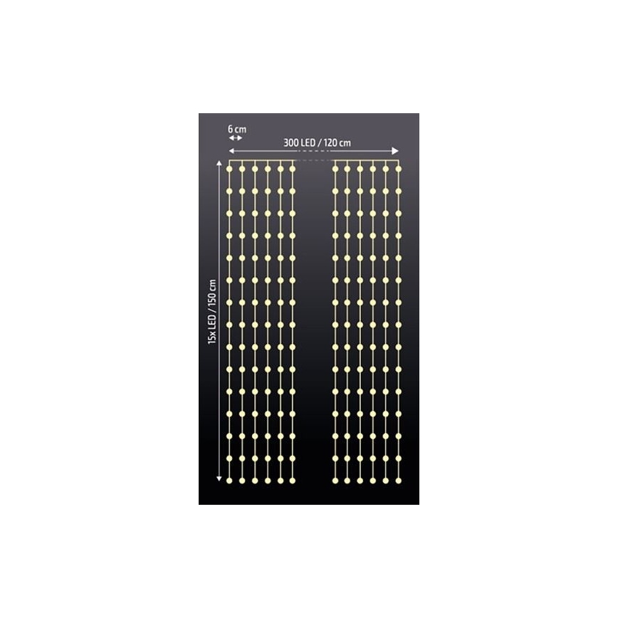 Різдвяна світлодіодна завіса LED/3xAA
