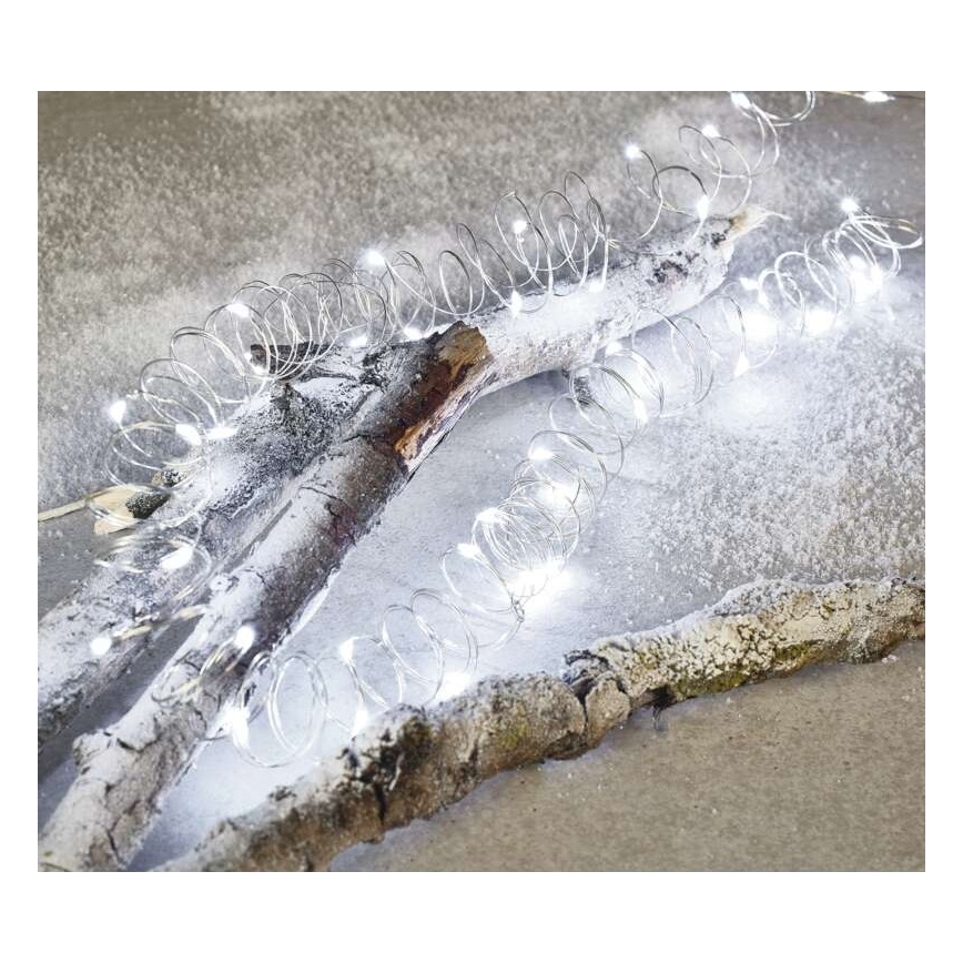 Різдвяна вулична LED гірлянда 100xLED/15м IP44 холодне біле світло