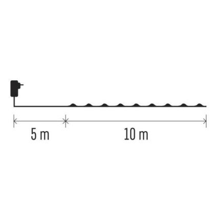 Різдвяна вулична LED гірлянда 100xLED/15м IP44 холодне біле світло