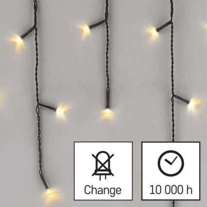 Різдвяна вулична світлодіодна гірлянда 200xLED/8 режимів 8,6м IP44 теплий білий