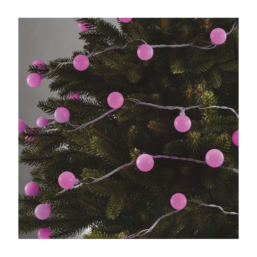 Різдвяна вулична світлодіодна гірлянда 40xLED/9м IP44 рожевий