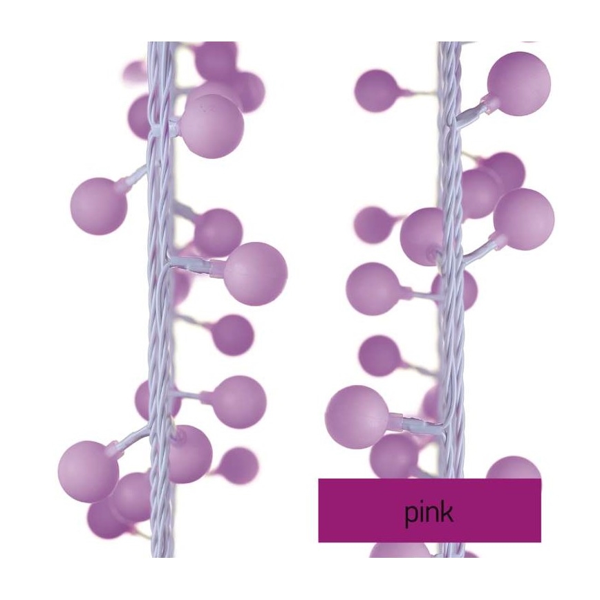 Різдвяна вулична світлодіодна гірлянда 40xLED/9м IP44 рожевий