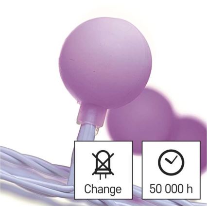 Різдвяна вулична світлодіодна гірлянда 40xLED/9м IP44 рожевий