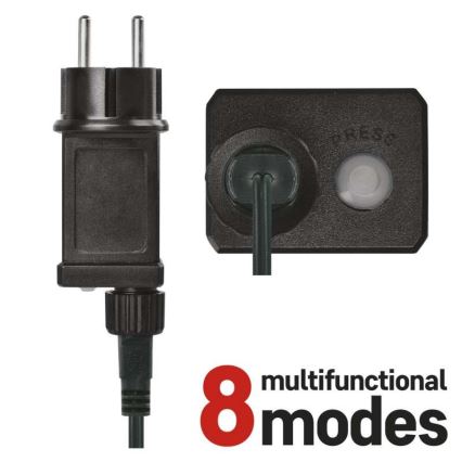 Різдвяна вулична світлодіодна гірлянда 50xLED/8 режимів 14,8м IP44 кольорова