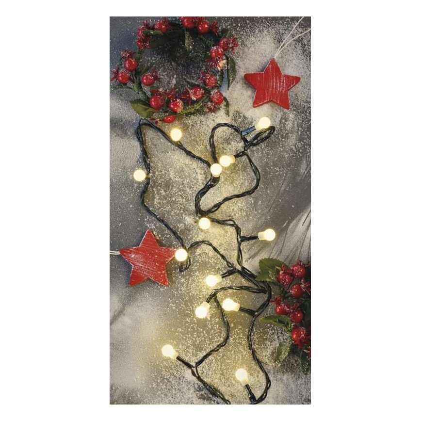 Різдвяна вулична світлодіодна гірлянда 80xLED/13м IP44 теплий білий