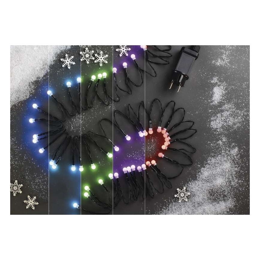 Різдвяна вулична LED RGB гірлянда 96xLED/64 режими 15м IP44 + дистанційне керування
