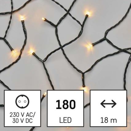 Різдвяна вулична світлодіодна гірлянда 180xLED/23м IP44 вінтажна