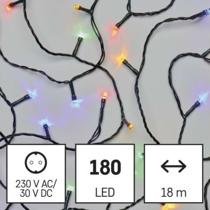 Різдвяна вулична світлодіодна гірлянда 180xLED/23м IP44 кольорова