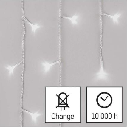 Різдвяна вулична світлодіодна гірлянда 300xLED/8 режимів 10м IP44 холодний білий+дистанційне керування