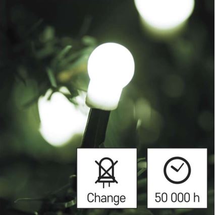 Різдвяна вулична світлодіодна гірлянда 80xLED/13м IP44 холодний білий
