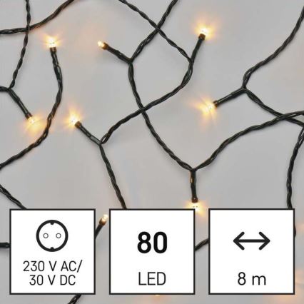 Різдвяна вулична світлодіодна гірлянда 80xLED/13м IP44 вінтажна