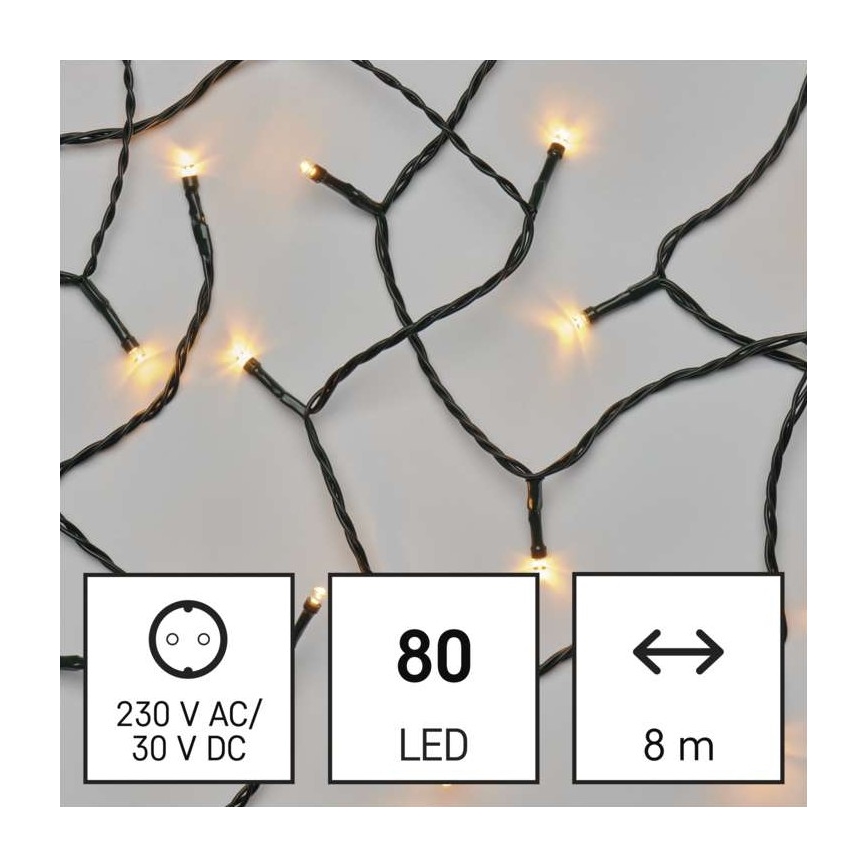 Різдвяна вулична світлодіодна гірлянда 80xLED/13м IP44 вінтажна