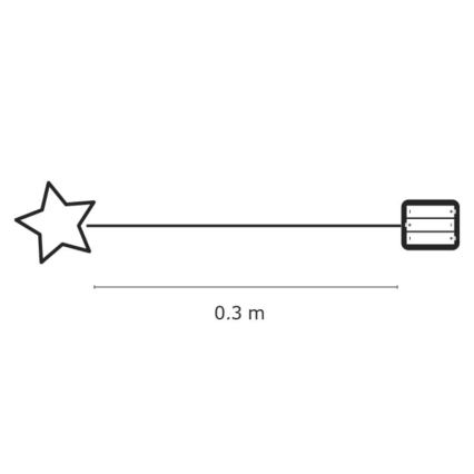 Різдвяні прикраси внутрішня IP20 STAR 30xLED/3W/4,5V