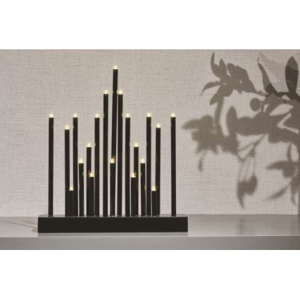 Різдвяний LED свічник 20xLED/3xAA чорний