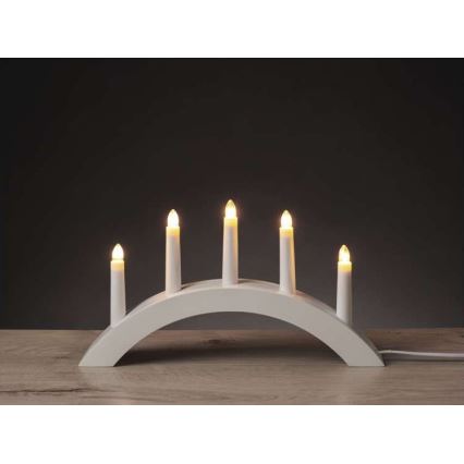 Різдвяний свічник 5xE10/15W/230V білий