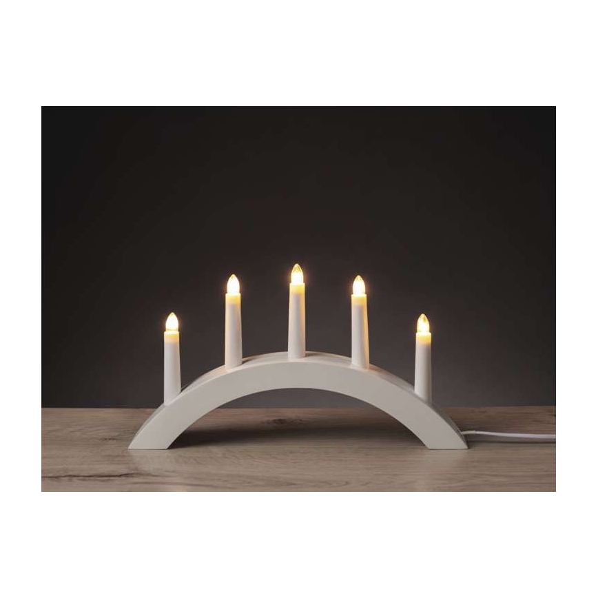 Різдвяний свічник 5xE10/15W/230V білий