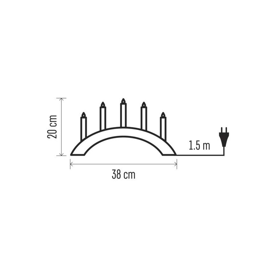 Різдвяний свічник 5xE10/15W/230V білий