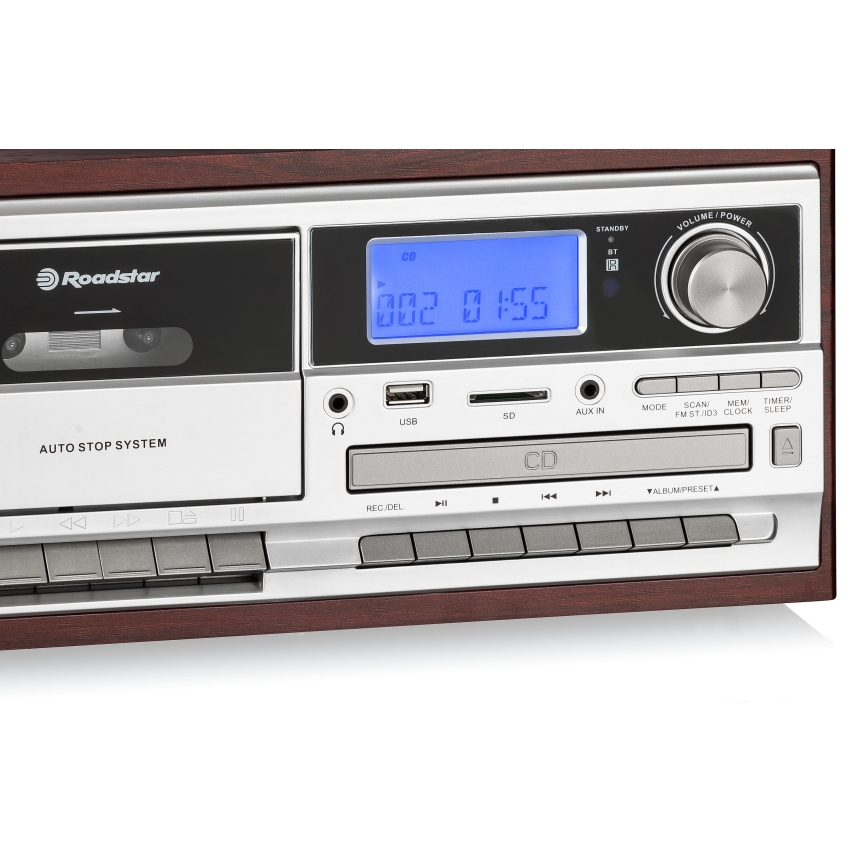 Roadstar HIF-8892 EBT - Hi-Fi система з грамофоном, CD та касетою, 64 Вт/230 В + ПДУ