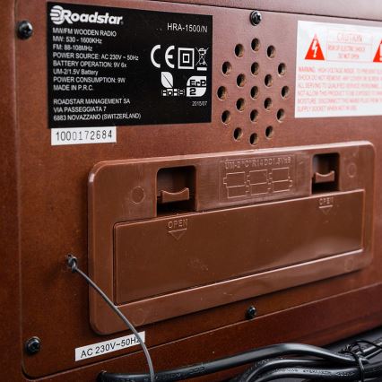 Roadstar HRA-1500/N - Радіо FM/MW 24 Вт/230 В/6xLR14
