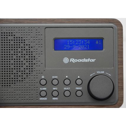 Roadstar HRA-700D+/WD - Радіоприймач з DAB+, FM та будильником 16 Вт/230 В/4xAA