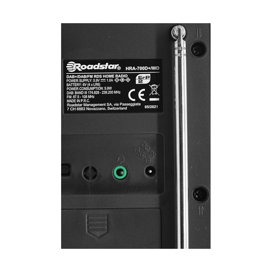 Roadstar HRA-700D+/WD - Радіоприймач з DAB+, FM та будильником 16 Вт/230 В/4xAA