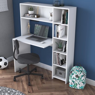 Робочий стіл з полицею RANI 113,2x141,8 см білий