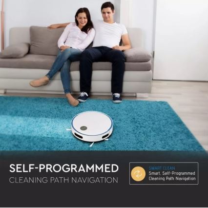 Робот-пылесос белый/черный + пульт ДУ