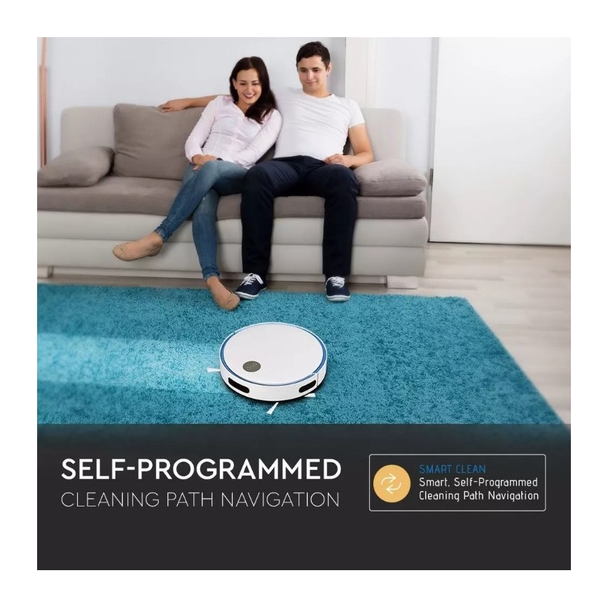 Робот-пылесос белый/черный + пульт ДУ